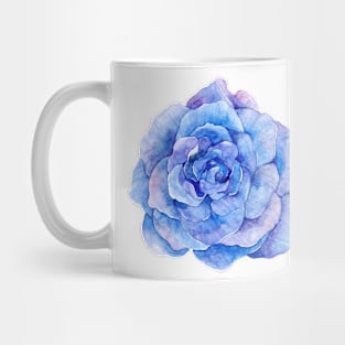 Purple watercolor rose flower illustration, flower blue Mug